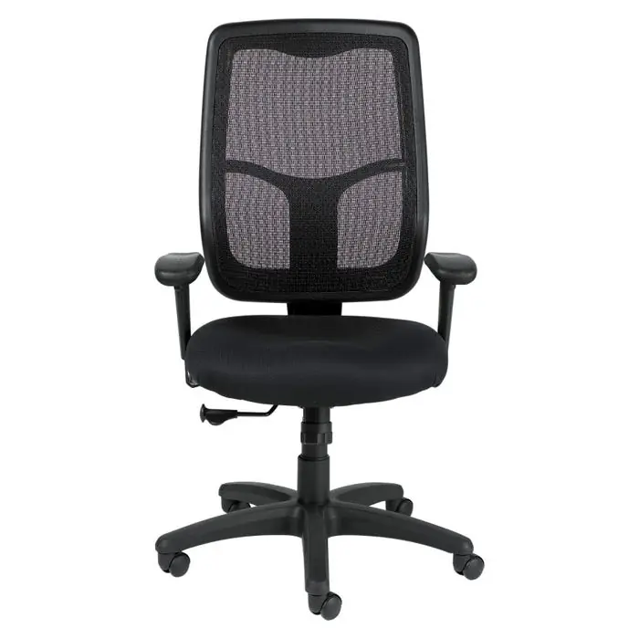 Direct From Factory Eurotech Apollo High Back Multi-Function Task Chair, Fabric Seat/Mesh Back, 26 x 20 x 40-1/2 Inches, Black